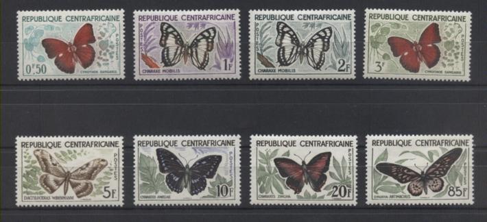 Central Africa Butterflies 1961 Mi#4-11 MNH