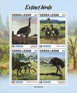Sierra Leone - 2022 Extinct Birds, Heavy-footed Moa - 4 Stamp Sheet - SRL220210a