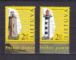 Lithuania Litauen 2013 Lighthouses MNH Stamps Set Mi 1141-1142