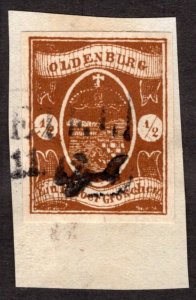 1861, Oldenburg 1/2gr, Used Forgery, Sc 12