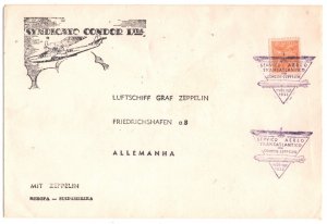 BRAZIL GRAF ZEPPELIN/CONDOR Air Mail Cover FIRST FLIGHT 1933 GERMANY MAX15