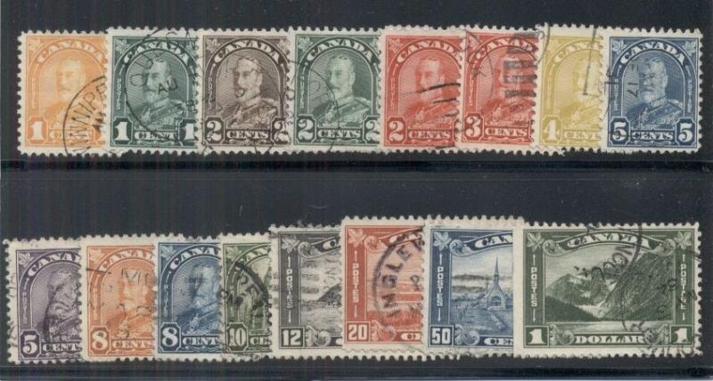 CANADA #162-77 Complete set, used, VF, Scott $85.15