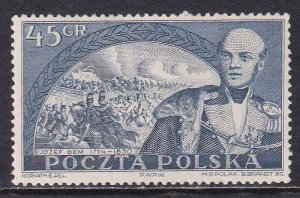 Poland 1950 Sc 489 General Josef Bem Death Centenary Battle Scene Stamp MH