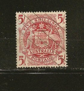 Australia SC#218 Coat of Arms 5SH Used