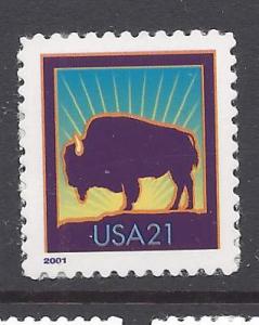 USA 3468 Bison American Buffalo Mint 21cent Stamp die cut SA