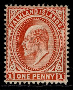 FALKLAND ISLANDS EDVII SG44d, 1d dull coppery red, M MINT. Cat £200. 