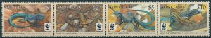 St Lucia Stamps 2008 MNH WWF Saint Lucia Whiptail Lizards Reptiles 4v Strip