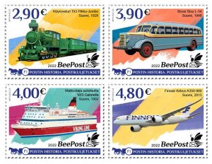 BEEPOST FINLAND - 2022 - Postal History - Perf 4v Sheet - M N H - Private Issue