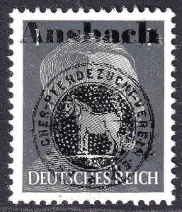 GERMANY 506 ANSBACH HORSE OVERPRINT OG NH U/M VF BEAUTIFUL GUM