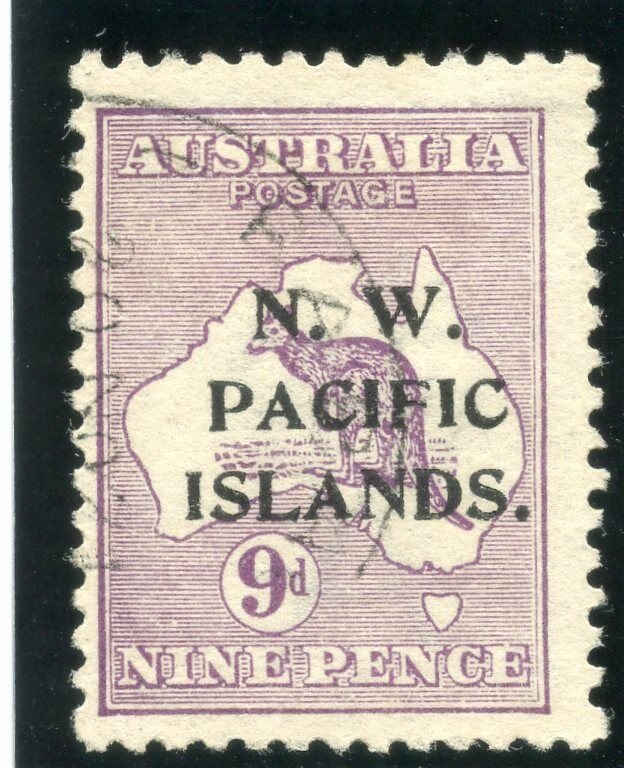 New Guinea 1915 Roos 9d violet (Type A ovpt) very fine used. SG 79. Sc 5.