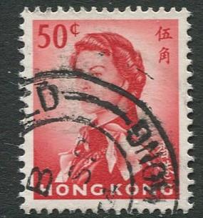 Hong Kong - Scott 210 - QEII - Definitive - 1962 - FU - Single 50c Stamp