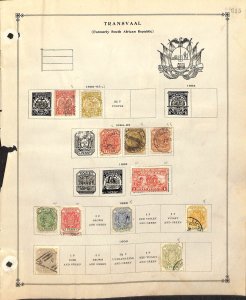 Transvaal Stamp Collection on 2 Scott International Pages, 1885-1910 (BF)