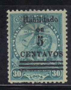 PARAGUAY SC# 136 MH  5c on 30c 1908 OVERPRINT