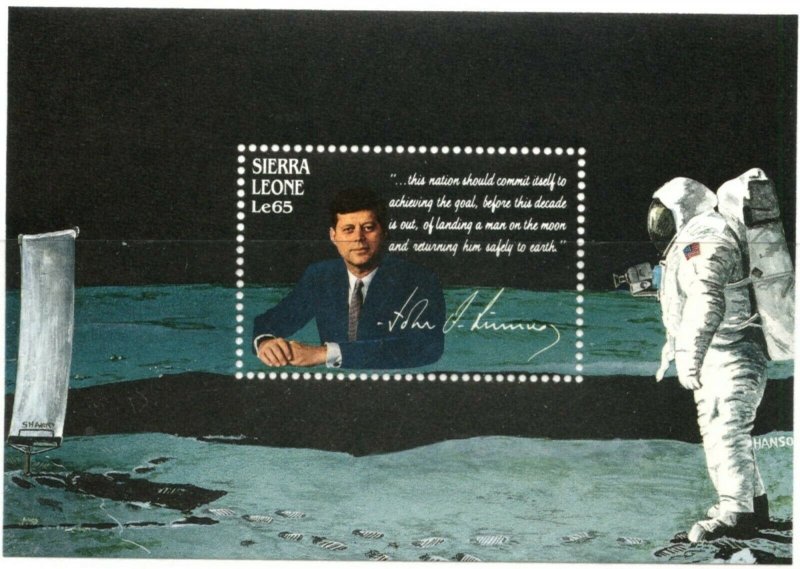 SIERRA LEONE Sc#1000-1004 1988 Kennedy-Space Achievements Set & SS OG MNH