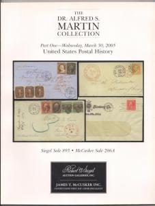 AUCTION CATALOG: Siegel #893 MARTIN PART ONE