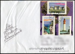 France 2021 Castle Lighthouse Ocean Stamps on cover (534)