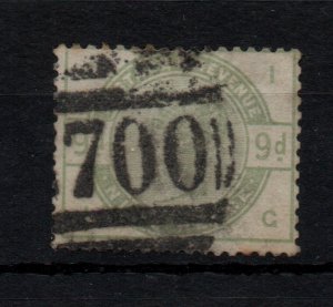 GB QV 1884 9d dull green SG195 fine used WS43338