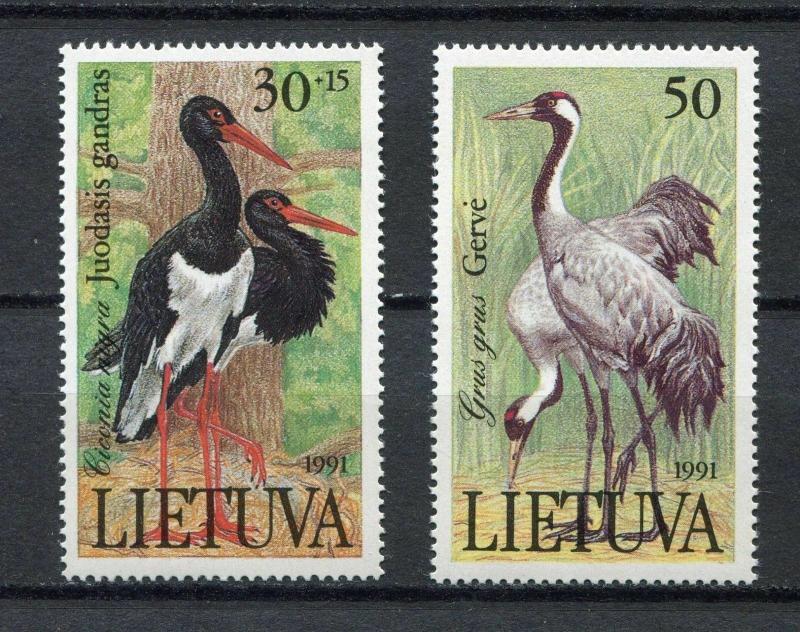 LIETUVA LITHUANIA MNH** 1991, Birds 2v