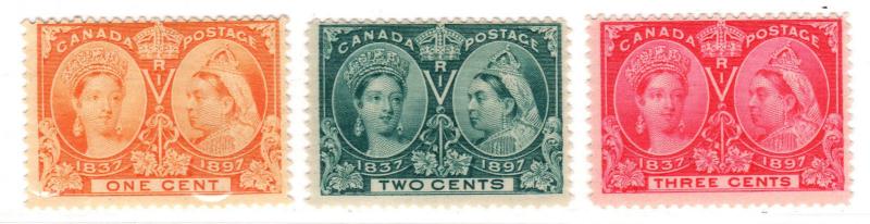 $ Canada Scott #51,52,53, mint, NH, fine, partial set