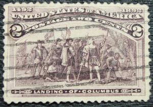 US #231 Used Single, Landing of Columbus SCV $.30 L14