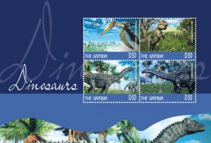 Gambia 2014 - Dinosaurs - Sheet of 4 stamps - Scott #3600 - MNH 
