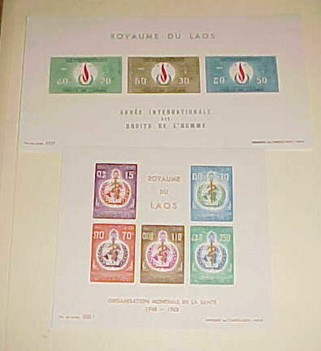 LAOS STAMP SHEETLETS #162,167A  MINT LIGHT  HINGED  CAT.$11.00 