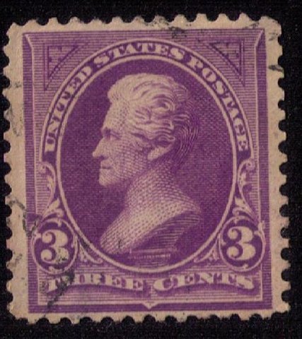 US Sc 253 Used 3c Violet Lightly Cancelled Very Fine