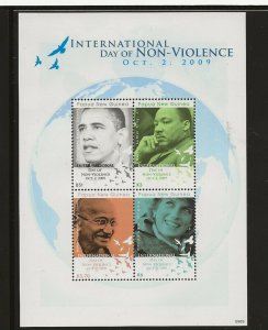 Papua New Guinea 2009 Non Violence  sheet of 4 values sg.MS1341  MNH