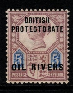 OIL RIVERS SG5 1892 5d DULL PURPLE & BLUE MTD MINT