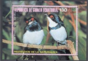 EQ GUINEA, BIRDS MNH SHEETLET 1976		