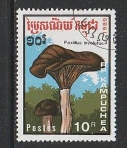 1989 Cambodia - Sc 974 - used VF - 1 single - Mushrooms