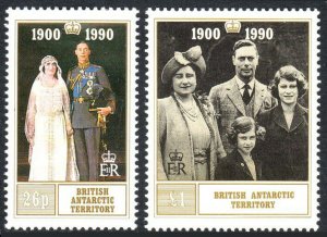 British Antarctic Territory 170-171, MNH. Queen Mother, 90th Birthday, 1990