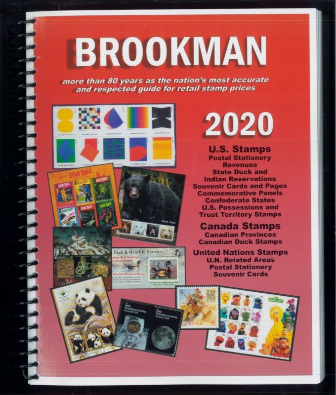 2020 Brookman Price Guide US Canada UN Stamps Catalogue Spiral Bound 334 pages 9781513646770