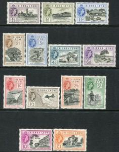 SIERRA LEONE-1956-61 Set to £1 Sg 210-222 LIGHTLY MOUNTED MINT V20991