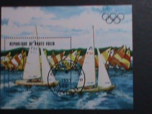 ​UPPER VOLTA-1983 OLYMPIC GAMES-YATCHES SAILING CTO S/S-WITH FIRST DAY CANCEL