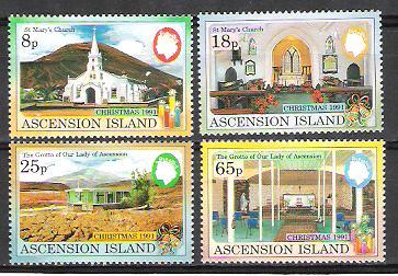 Ascension 512-5 MNH Set - Christmas 1991, Churches
