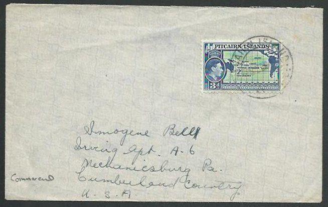 PITCAIRN 1956 commercial cover to USA, GVI 3d............................59799