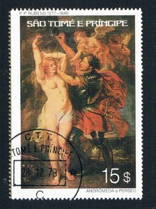 St Thomas & Prince 444 Used Painting Ruben Nude 1977 (BP81804)