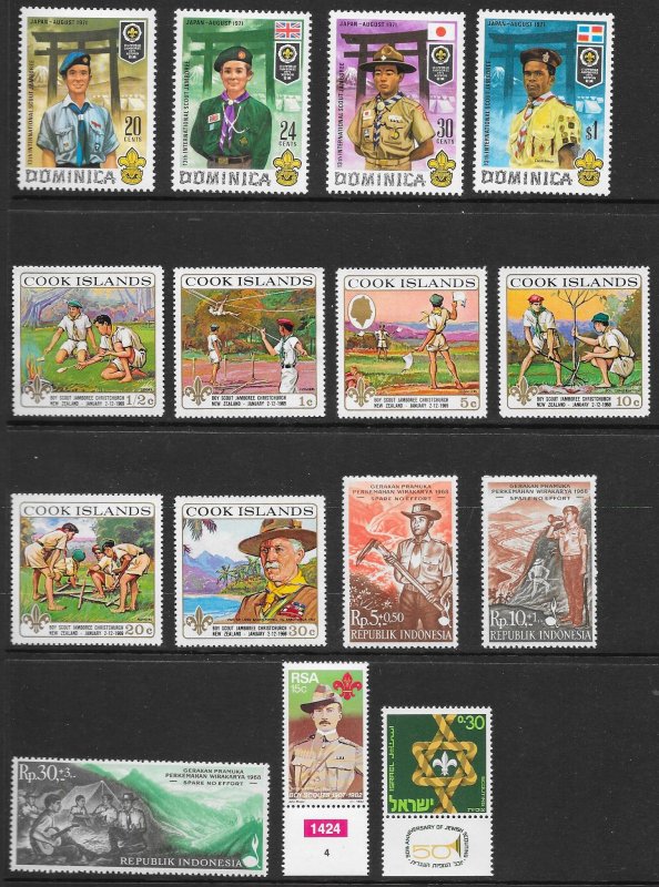 WORLDWIDE Scouting Collection (245) All Mint Never Hinged Sets & Singles