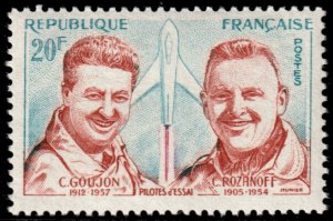 ✔️ FRANCE 1959 - AVIATION TEST PILOTS FOR JET-FIGHTER - Sc. 925 MNH ** [01F7]