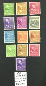 MOMEN: US STAMPS #839-851 MINT OG NH LOT #45163