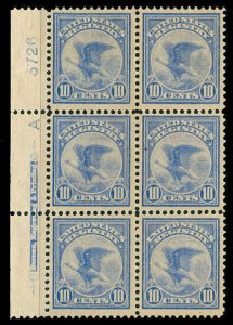 momen: US Stamps #F1 Plate Block of 6 Mint OG LH CAT. $1,650