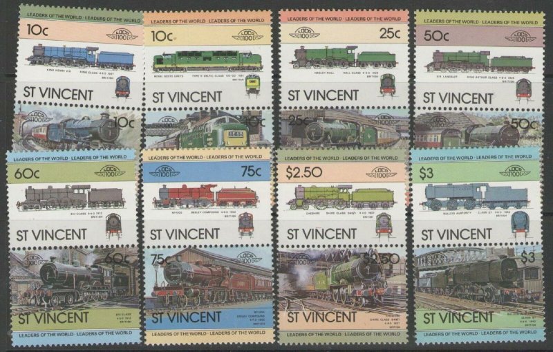 ST.VINCENT SG744/59 1983 RAILWAY LOCOMOTION MNH