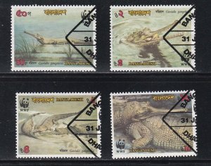 Bangladesh # 340-343, WWF - Crocodiles  Used, 1/2 Cat.