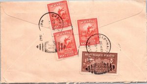 SCHALLSTAMPS HAITI 1940-50 POSTAL HISTORY AIRMAIL COVER MULT FRANKING ADDR USA