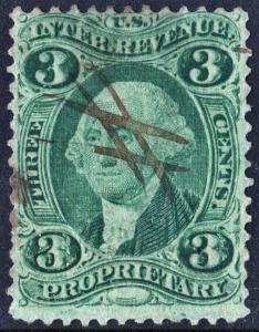 R18c 3¢ Revenue: Proprietary (1862) Used