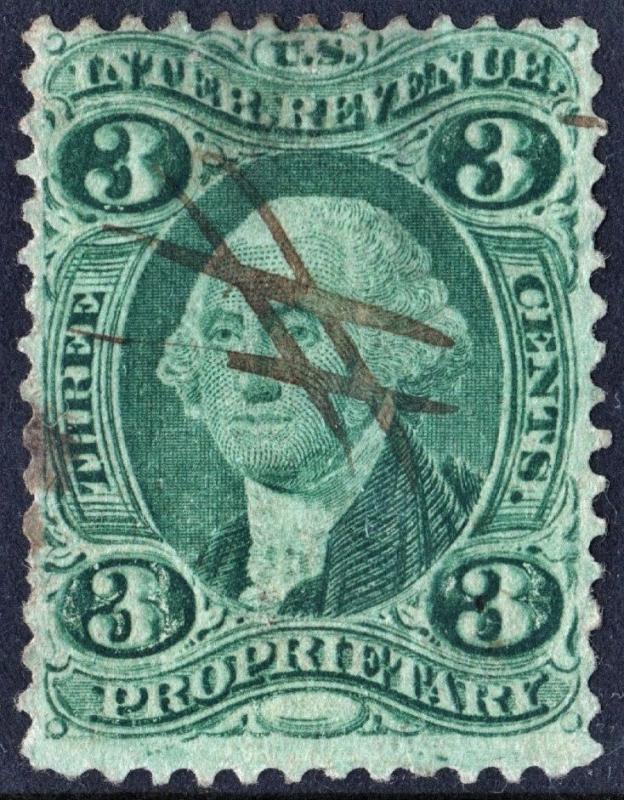 R18c 3¢ Revenue: Proprietary (1862) Used