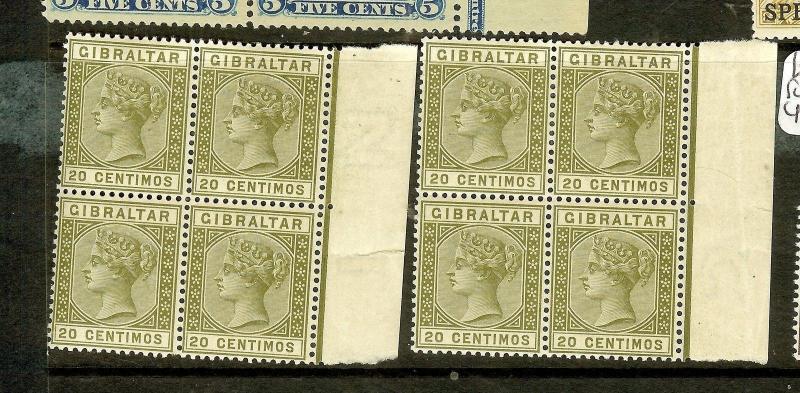 GIBRALTAR (P2012B) QV 20C  SG24-5 BL OF 4  MNH