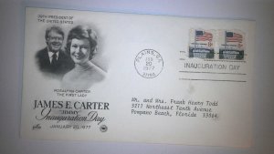 PRESIDENT CARTER INAUGURATION COVER PM 20 JAN 1977