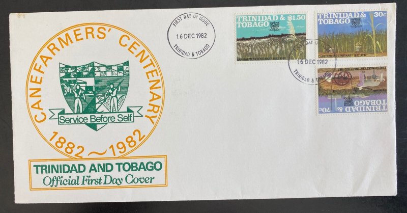 1982 Trinidad & Tobago First Day Cover FDC Cane farmers Centenary